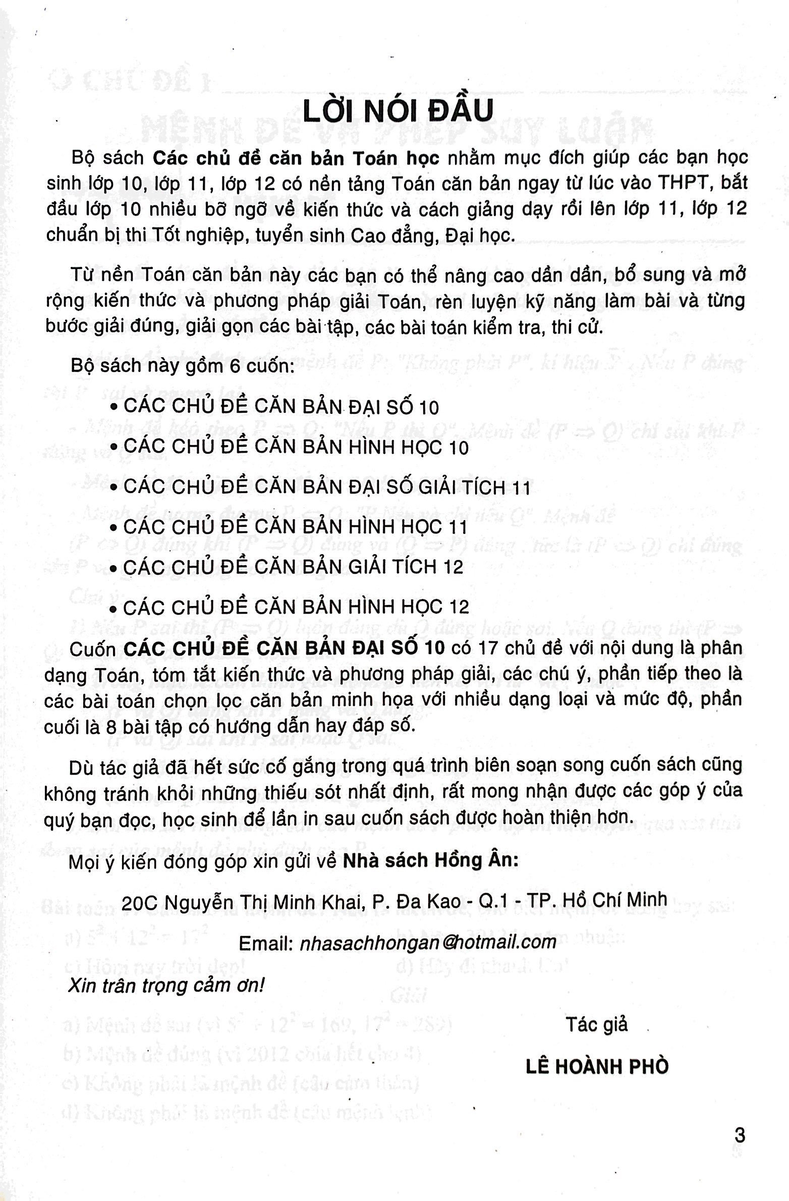 phương pháp giải các chủ đề căn bản đại số 10 (biên soạn theo chương trinh gdpt mới) (dùng chung cho các bộ sgk hiện hành) - Ảnh 3