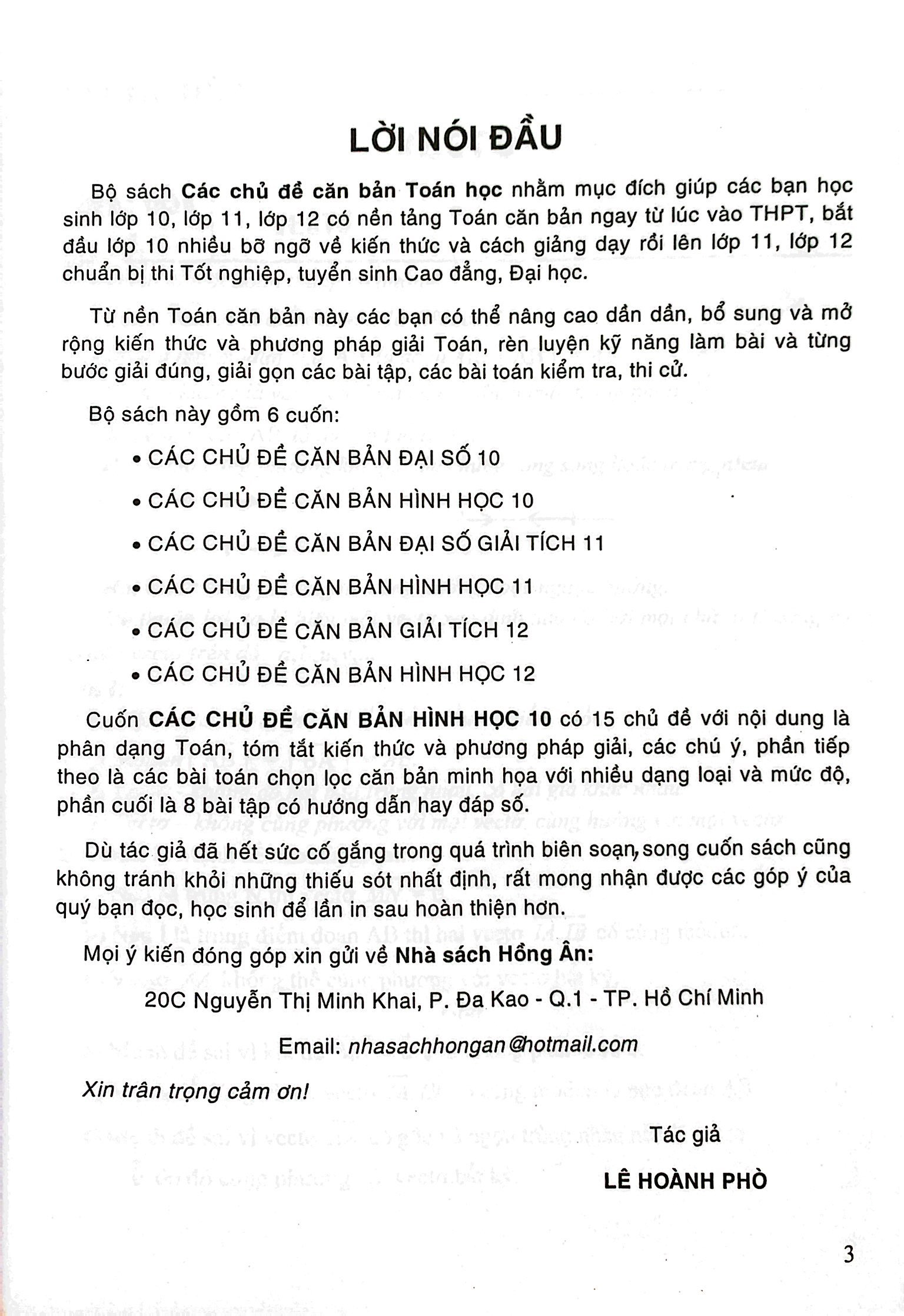 phương pháp giải các chủ đề căn bản hình học 10 (biên soạn theo chương trinh gdpt mới) (dùng chung cho các bộ sgk hiện hành) - Ảnh 3