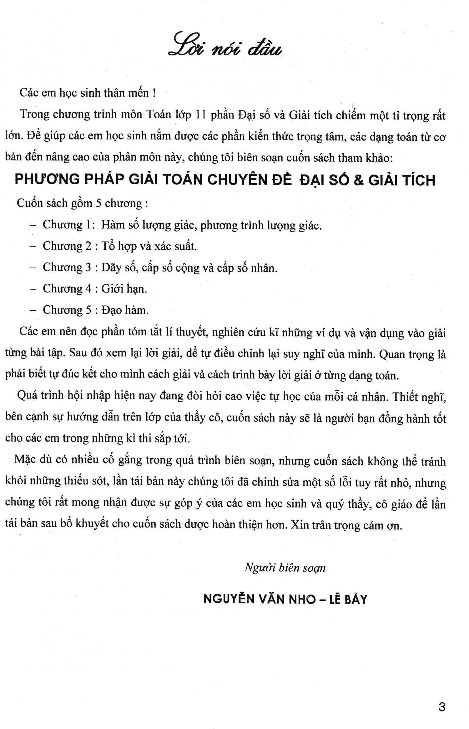 phương pháp giải toán chuyên đề đại số và giải tích 11 (dùng chung cho các bộ sgk hiện hành) - Ảnh 3