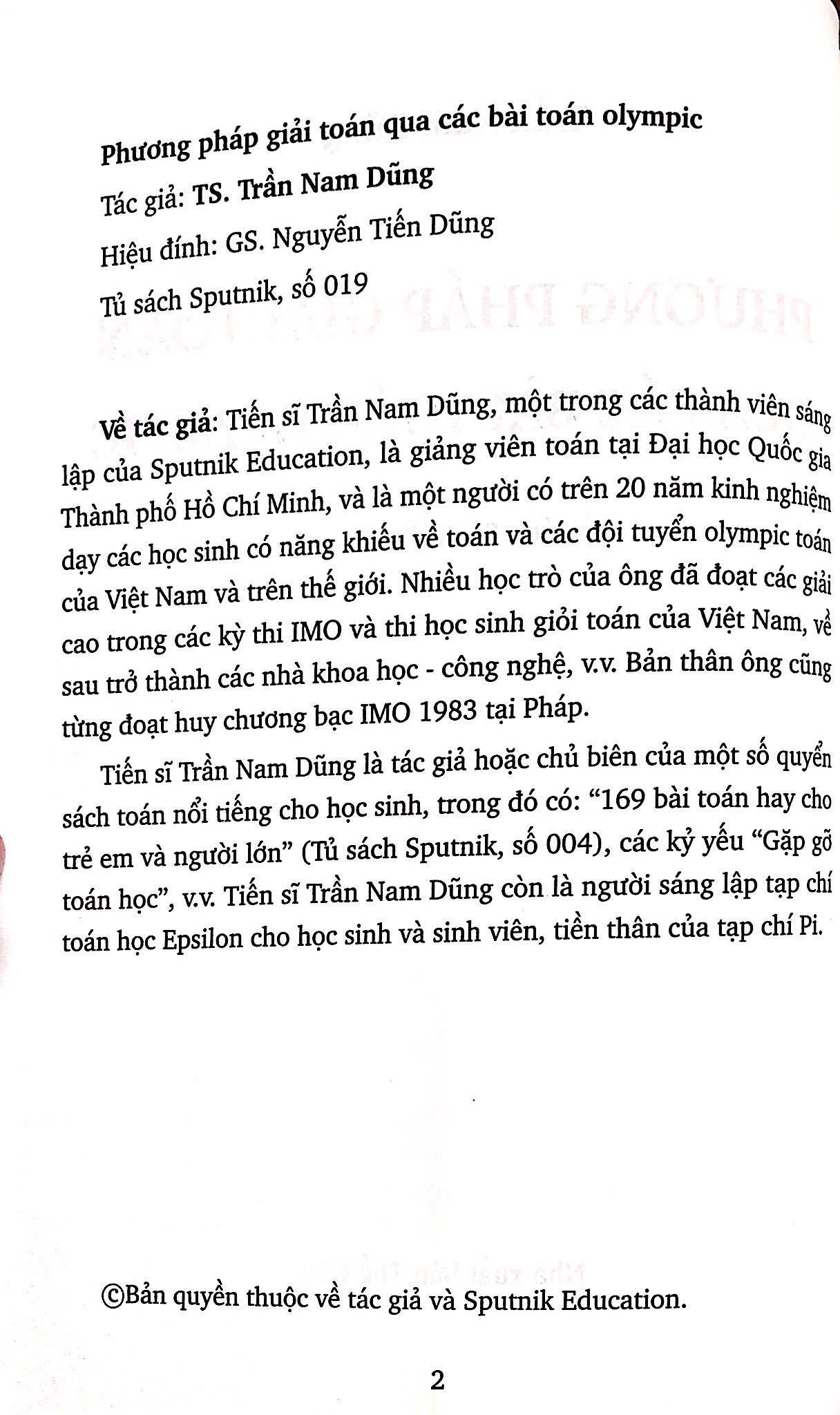 phương pháp giải toán qua các bài toán olympic (tái bản 2023) - Ảnh 3