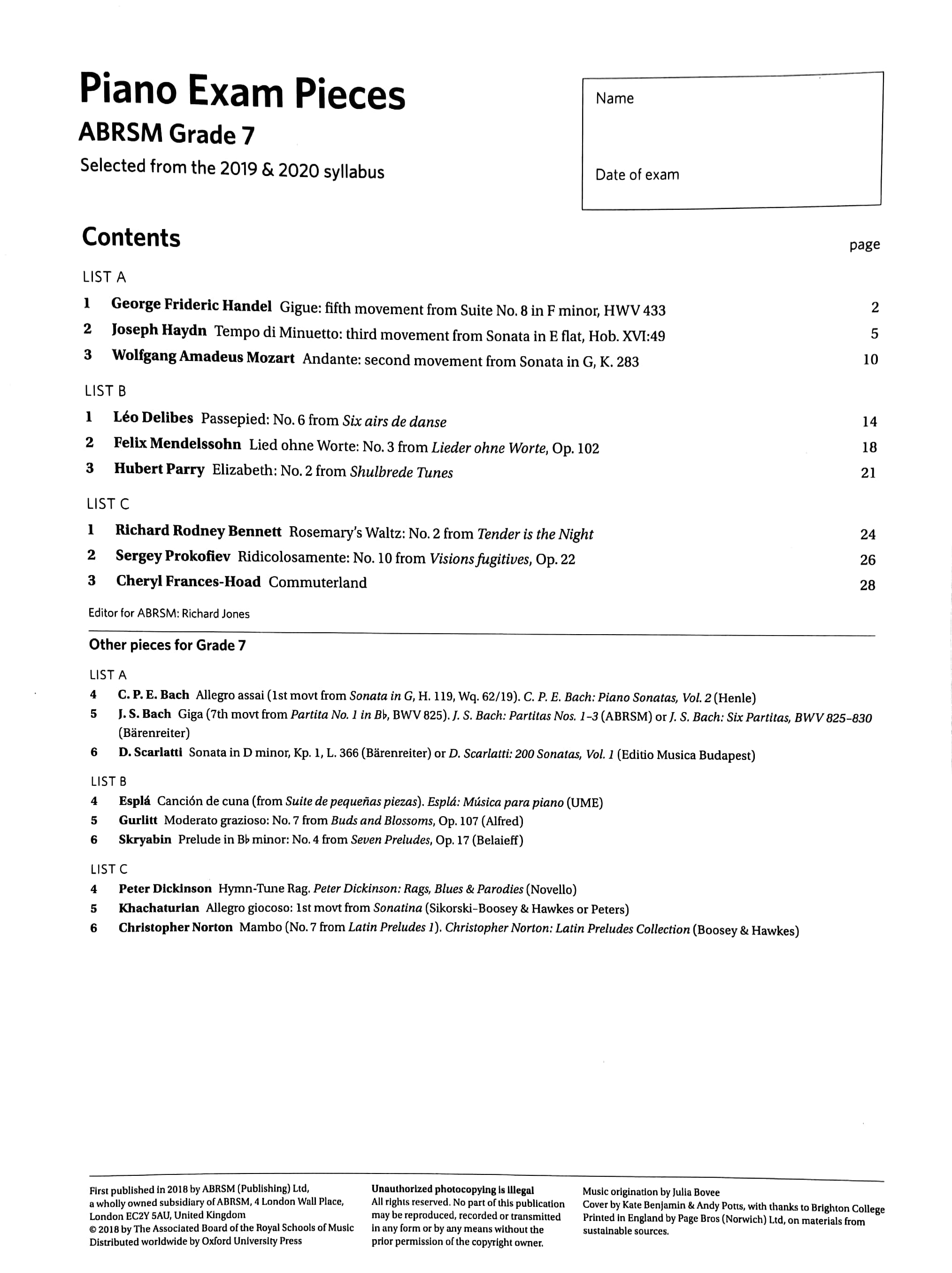 piano exam pieces 2019 & 2020, abrsm grade 7: selected from the 2019 & 2020 syllabus (abrsm exam pieces) - Ảnh 3