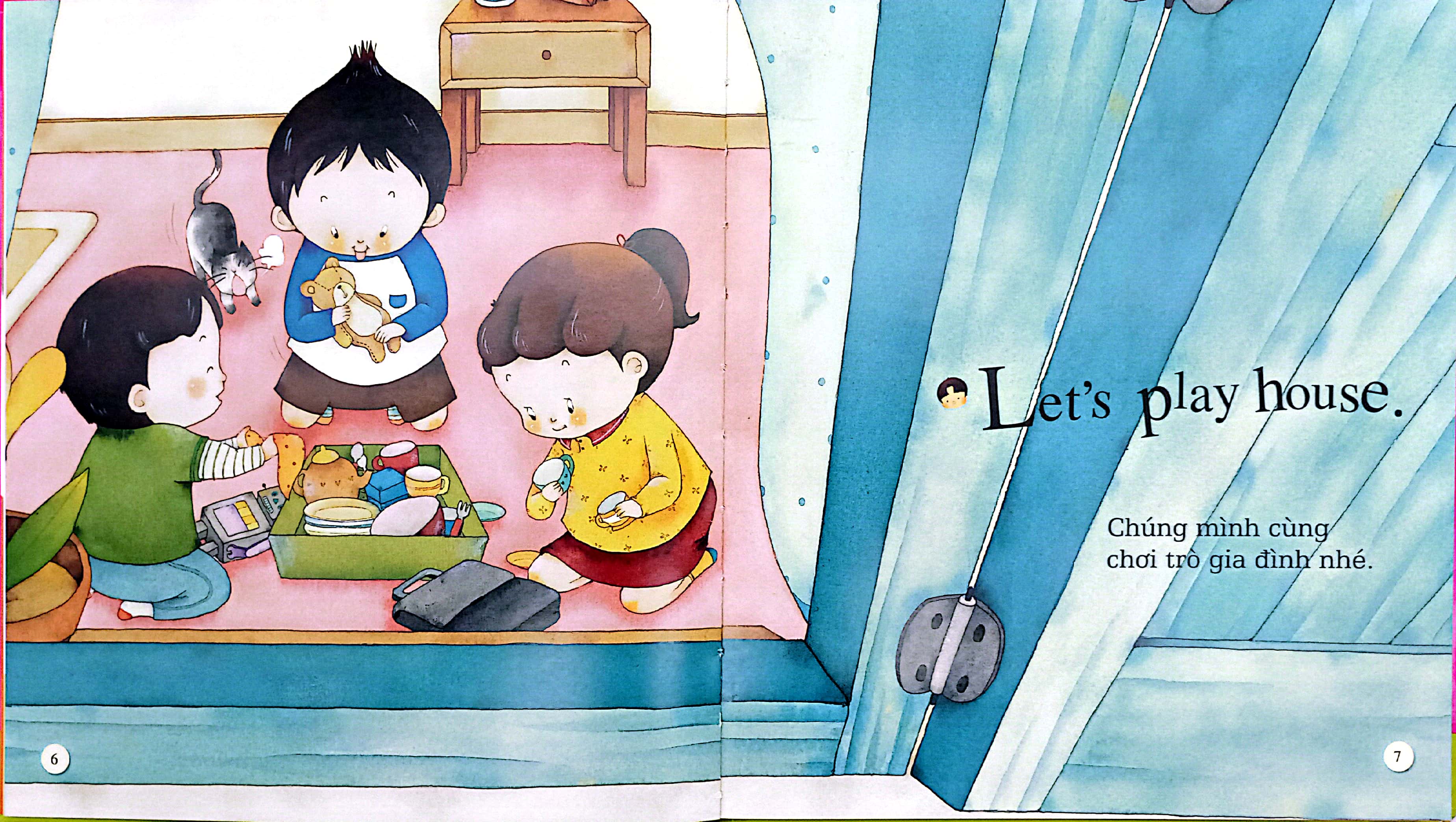 playtime in english - level 1 - let's play house - cùng chơi trò gia đình - Ảnh 4