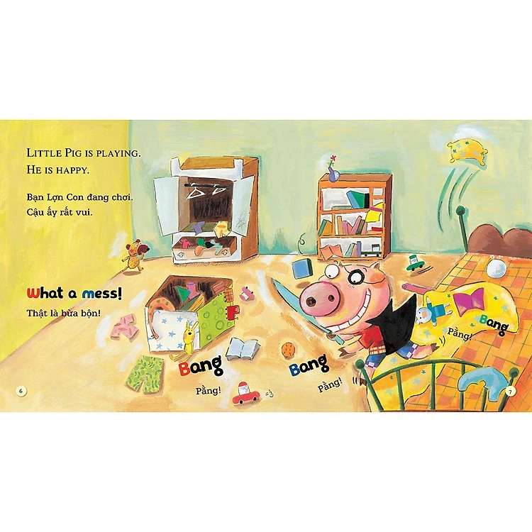 playtime in english - level 4 - little pig's room - căn phòng của lợn con - Ảnh 4