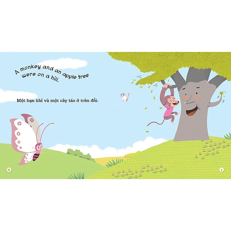 playtime in english - level 4 - monkey and apple tree - bạn khỉ và cây táo - Ảnh 4