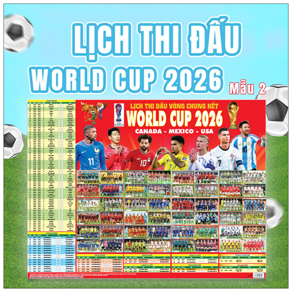 Poster Lịch Thi Đấu Vòng Chung Kết World Cup 2026 - Kèm Ống - 65 x 86 cm - Mẫu 1 - Ảnh 4