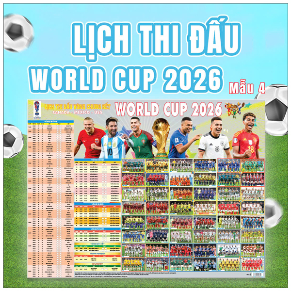 Poster Lịch Thi Đấu Vòng Chung Kết World Cup 2026 - Kèm Ống - 65 x 86 cm - Mẫu 1 - Ảnh 6