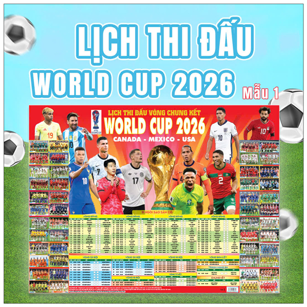Poster Lịch Thi Đấu Vòng Chung Kết World Cup 2026 - Kèm Ống - 65 x 86 cm - Mẫu 2 - Ảnh 4