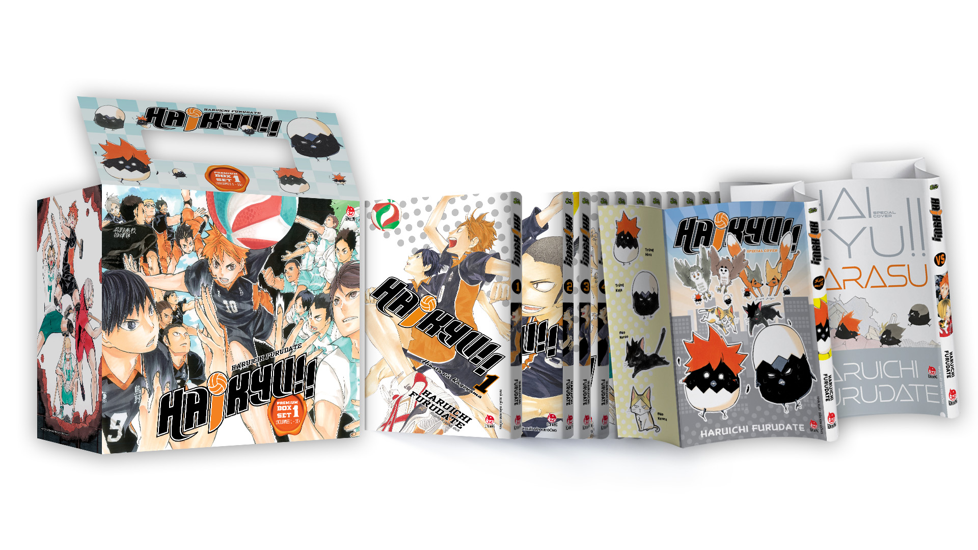 Premium Boxset Haikyu!! - Tap - 1 - 15 (Bo 15 Cuon) - Tang Kem Bia Ao Hieu Ung UV + Bia Ao Hieu Ung Metalize - Ảnh 4