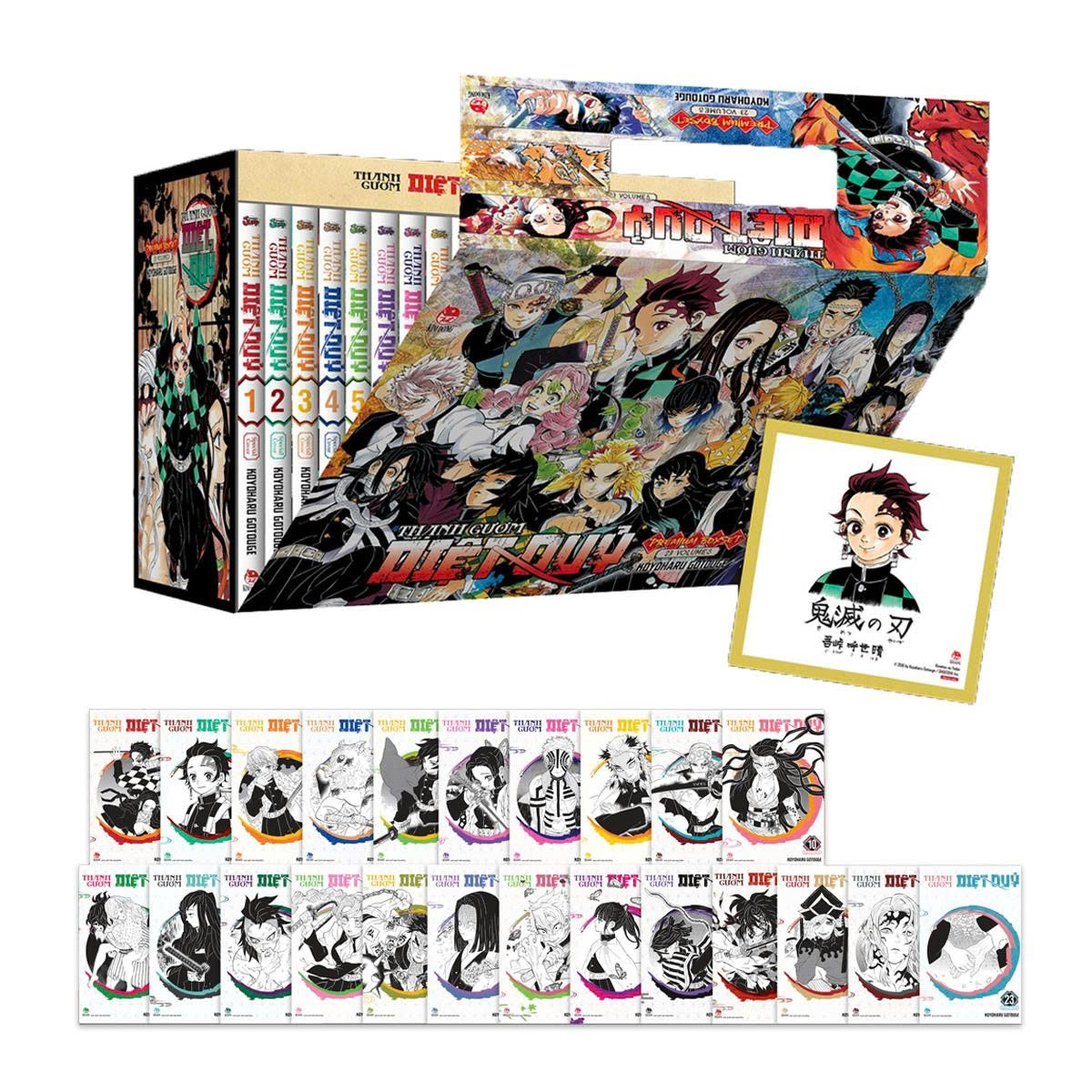 Premium Boxset Thanh Guom Diet Quy - Kimetsu No Yaiba (Hop 23 Tap) - Tang Kem 23 Bia Ao Dac Biet + 1 Shikishi - Ảnh 2