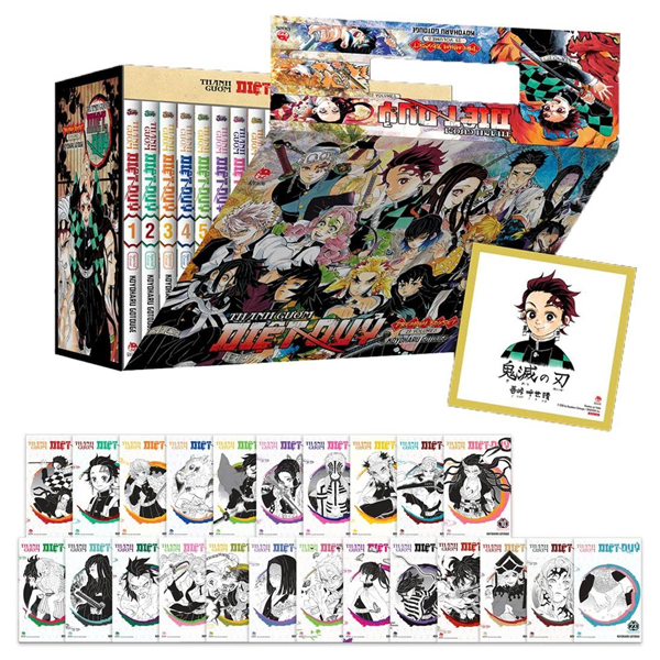 Premium Boxset Thanh Gươm Diệt Quỷ - Kimetsu No Yaiba (Hộp 23 Tập) - Tặng Kèm 23 Bìa Áo Đặc Biệt + 1 Shikishi