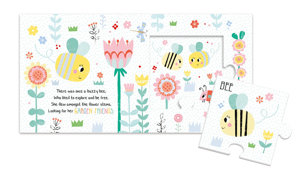 pull out jigsaw book - garden friends - Ảnh 3