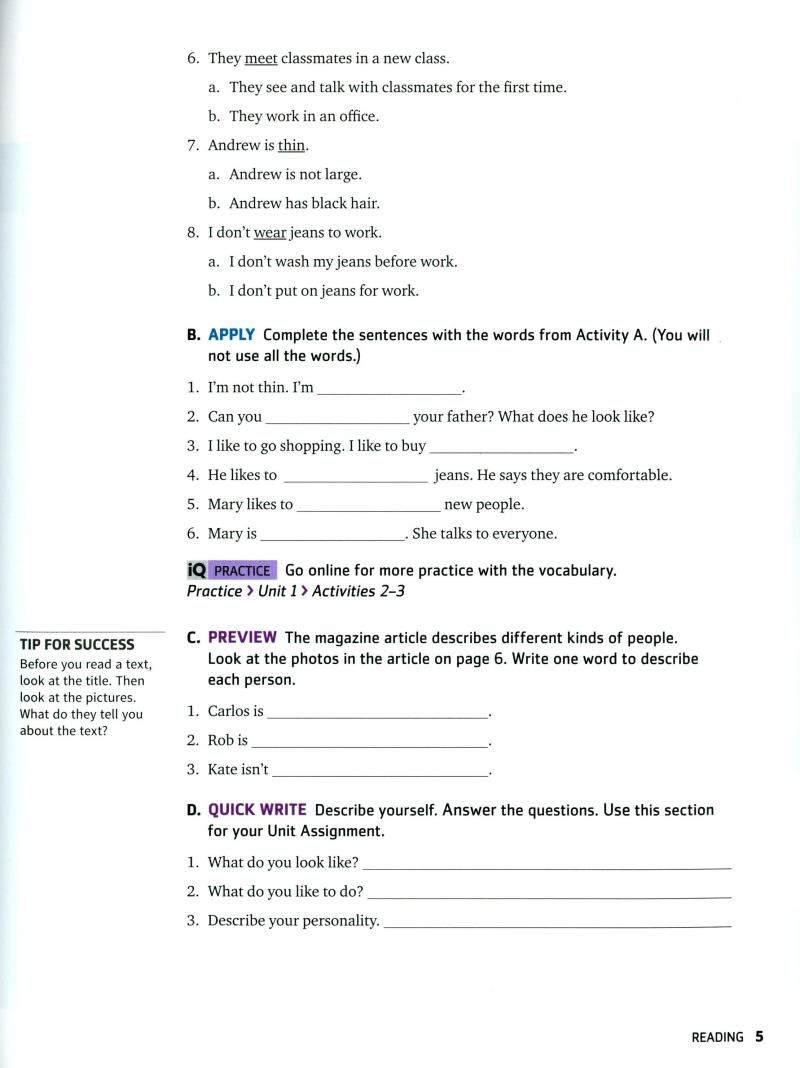 q: skills for success: intro level: reading and writing student book with iq online practice - 3rd edition - Ảnh 8