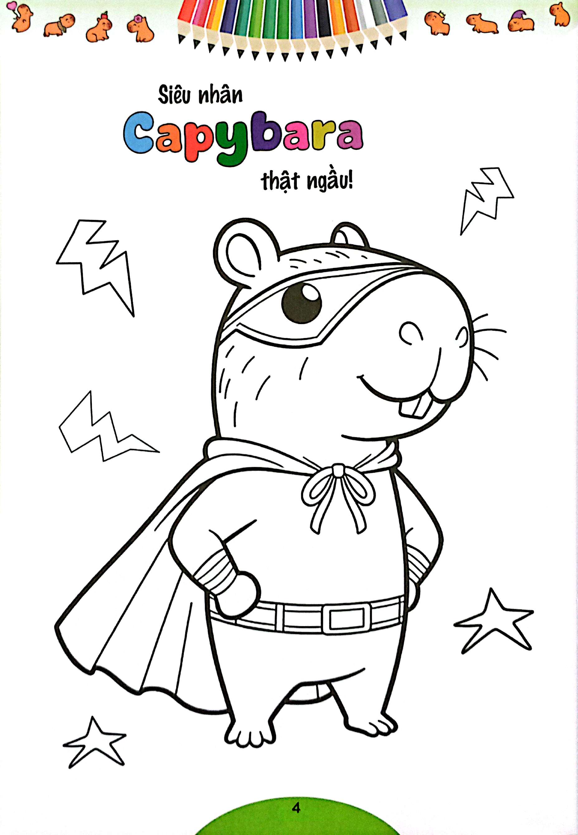 quà cho bé - bé tập tô màu capybara - Ảnh 4