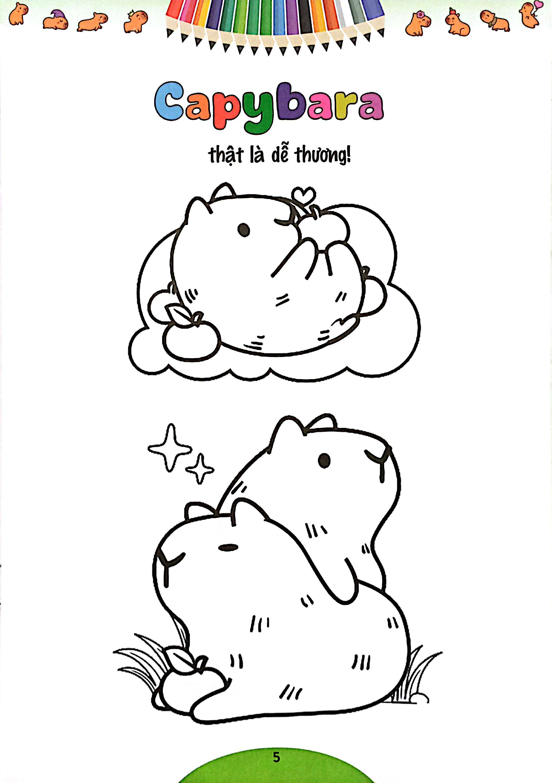 quà cho bé - bé tập tô màu capybara - Ảnh 5