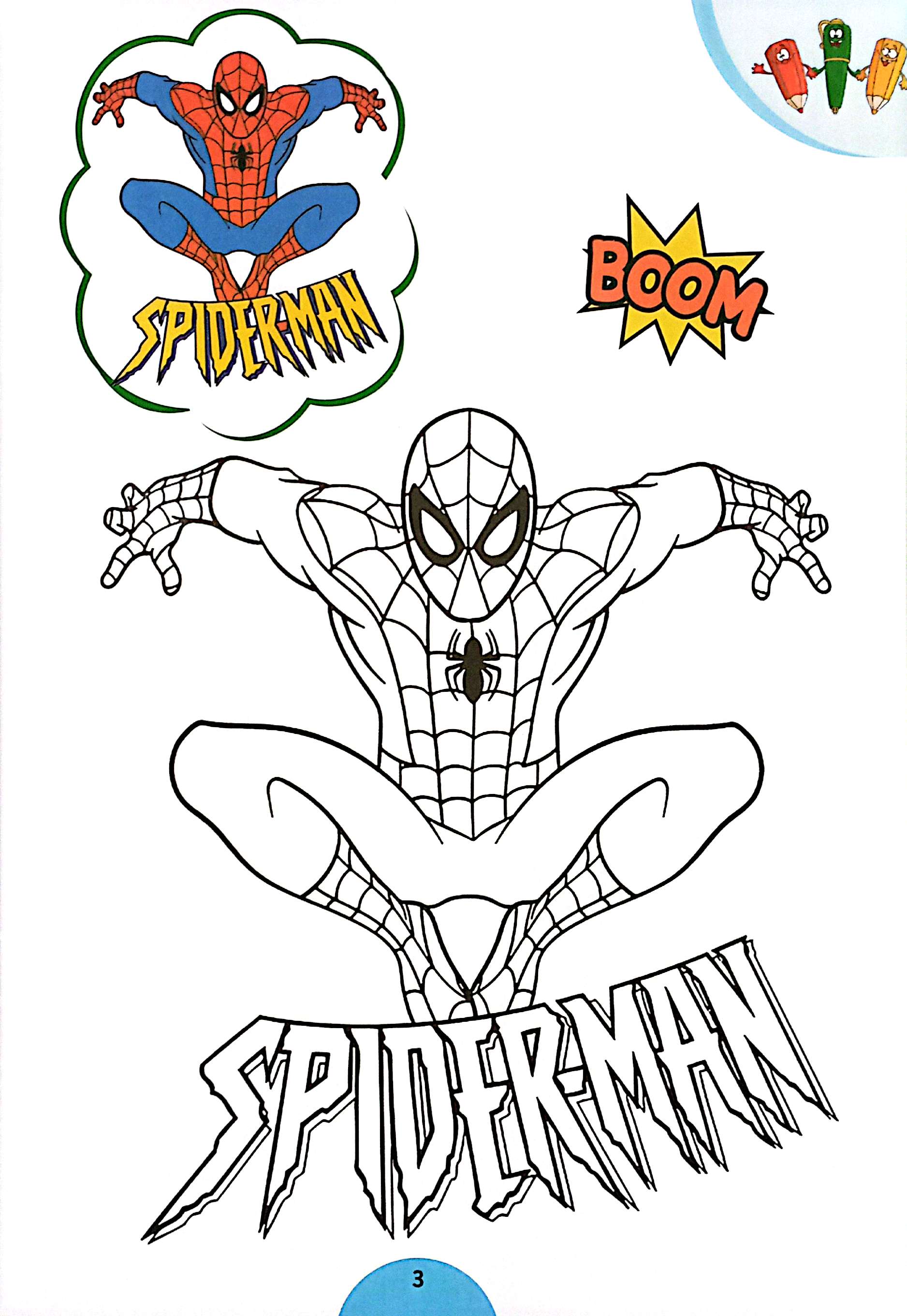 quà cho bé - bé tập tô màu spider-man - Ảnh 3