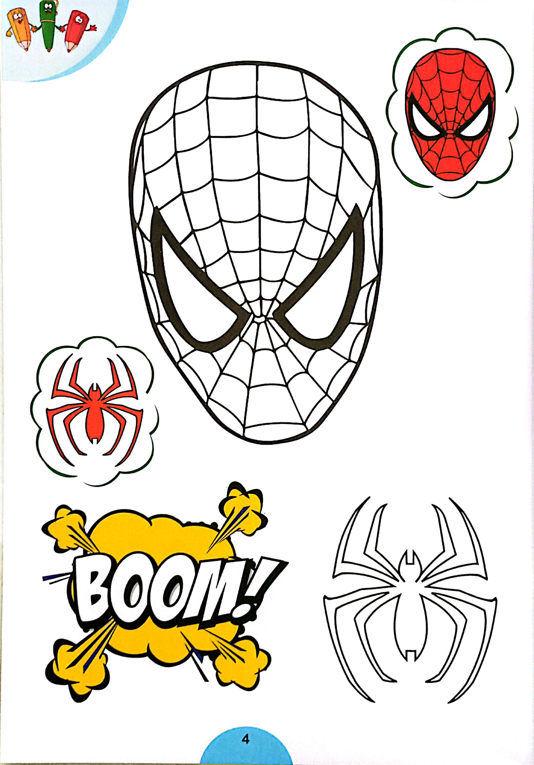 quà cho bé - bé tập tô màu spider-man - Ảnh 4