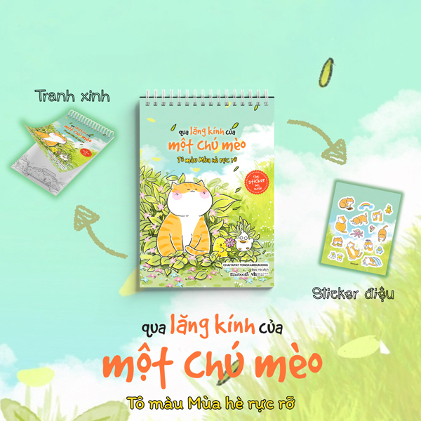 Qua Lăng Kính Của Một Chú Mèo - Tô Màu Mùa Hè Rực Rỡ - Tặng Kèm Set Sticker