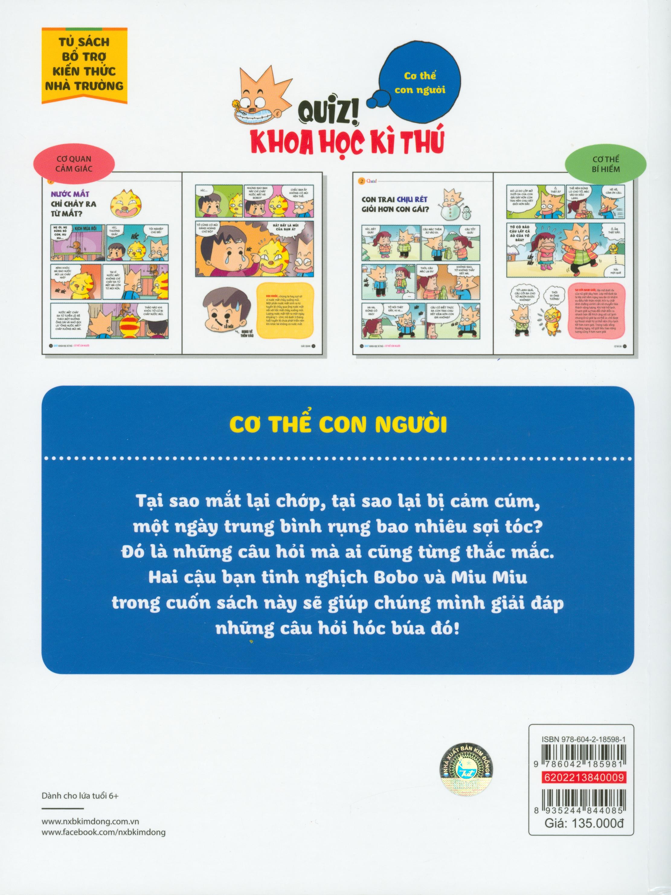 Quiz! Khoa Học Kì Thú - Cơ Thể Con Người (Tái Bản 2020) - Ảnh 9