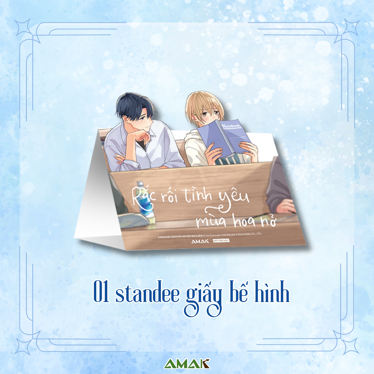 rắc rối tình yêu mùa hoa nở - tặng kèm postcard hai mặt + standee giấy bế hình + clearcard - Ảnh 5