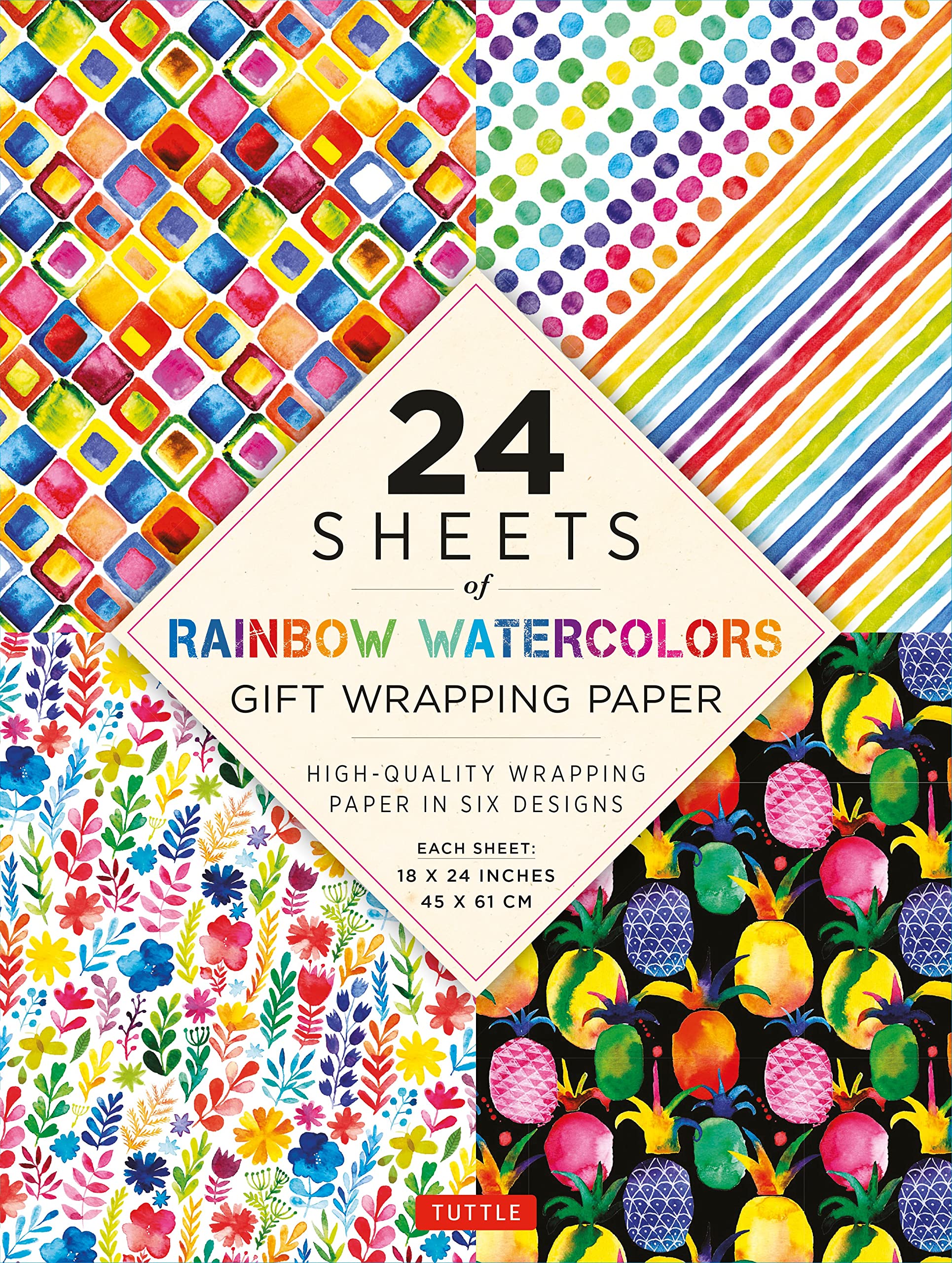 rainbow watercolors gift wrapping paper - 24 sheets: 18 x 24" (45 x 61 cm) wrapping paper - Ảnh 2