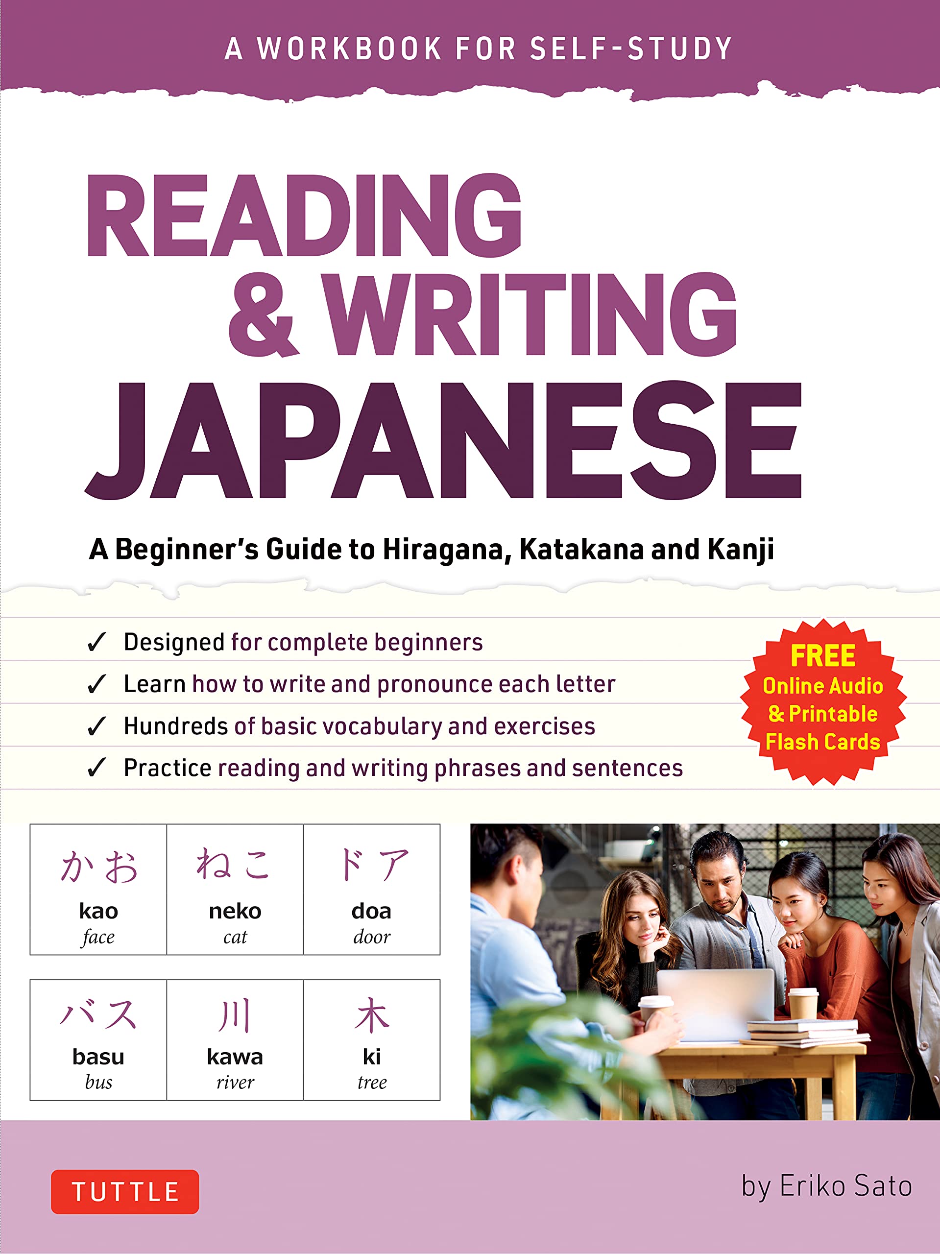 reading & writing japanese: a workbook for self-study: a beginner's guide to hiragana, katakana and kanji (free online audio and printable flash cards) - Ảnh 2