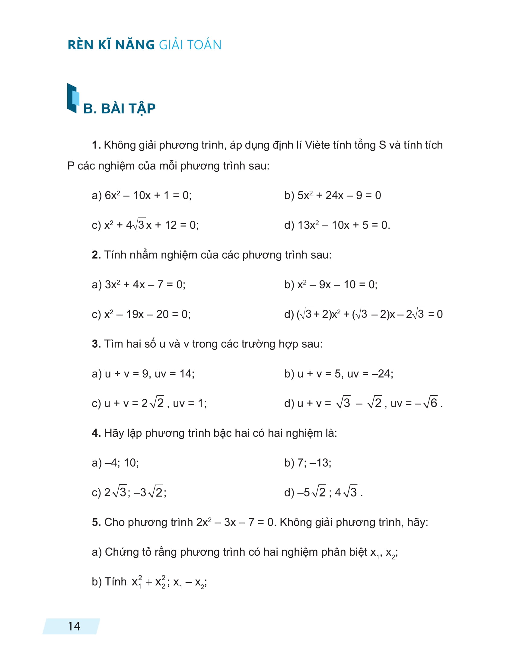 rèn kĩ năng giải toán lớp 9 - tập 2 - Ảnh 15