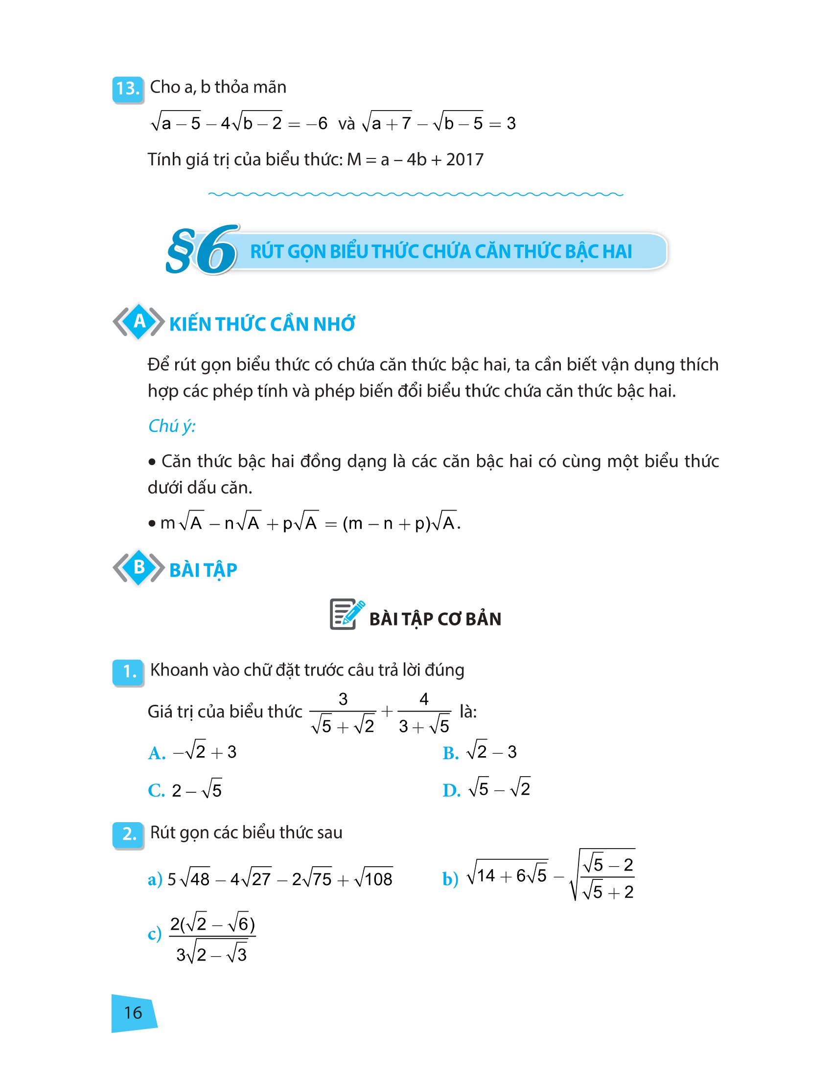 rèn kĩ năng học tốt toán 9 (tái bản) - Ảnh 14