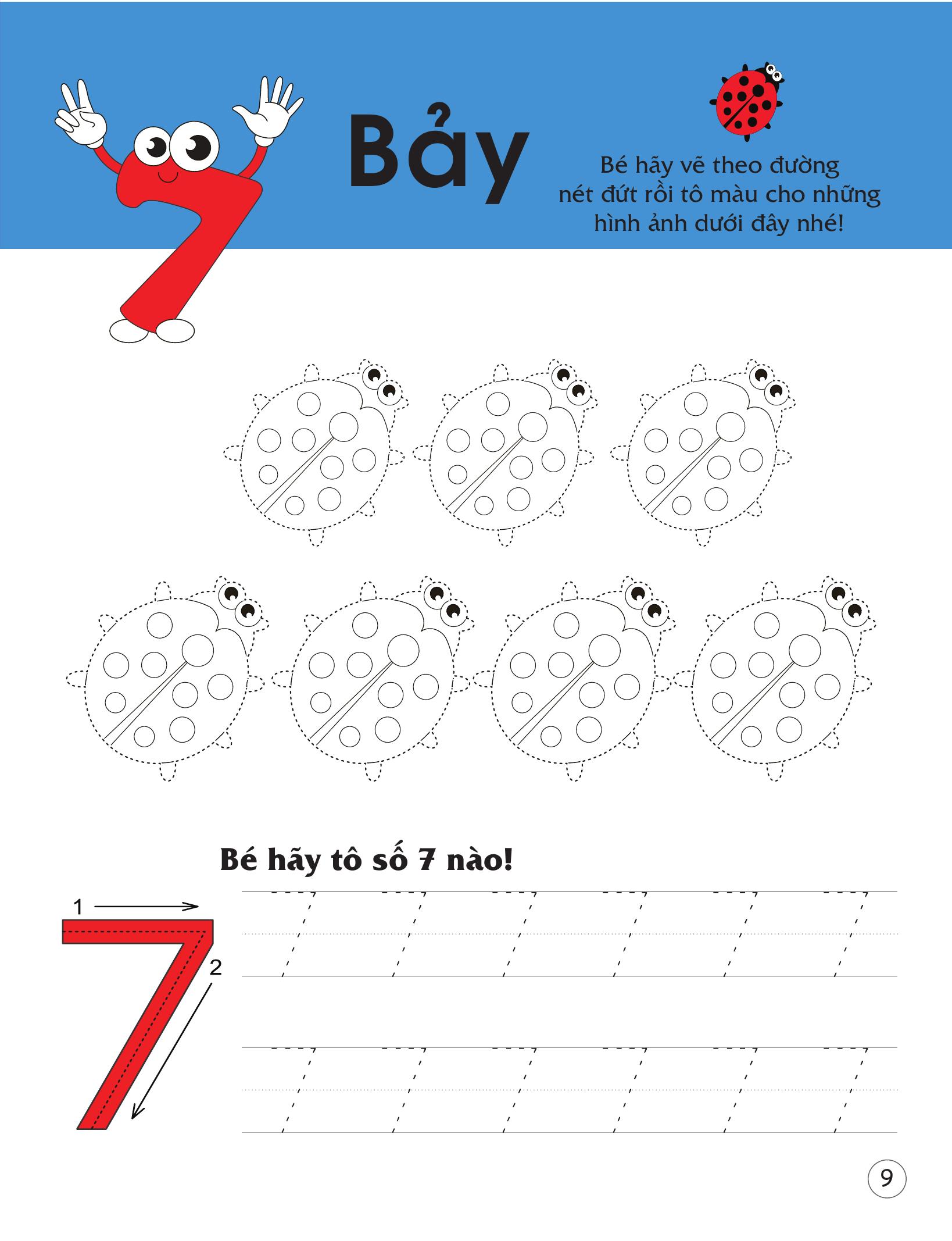 Rèn Luyện Kỹ Năng Cầm Bút Cho Trẻ - Tô Nét Số Đếm - Ảnh 11