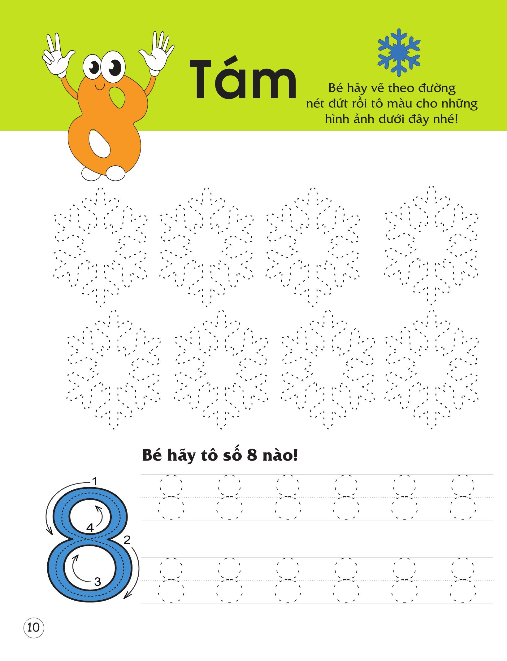 Rèn Luyện Kỹ Năng Cầm Bút Cho Trẻ - Tô Nét Số Đếm - Ảnh 12