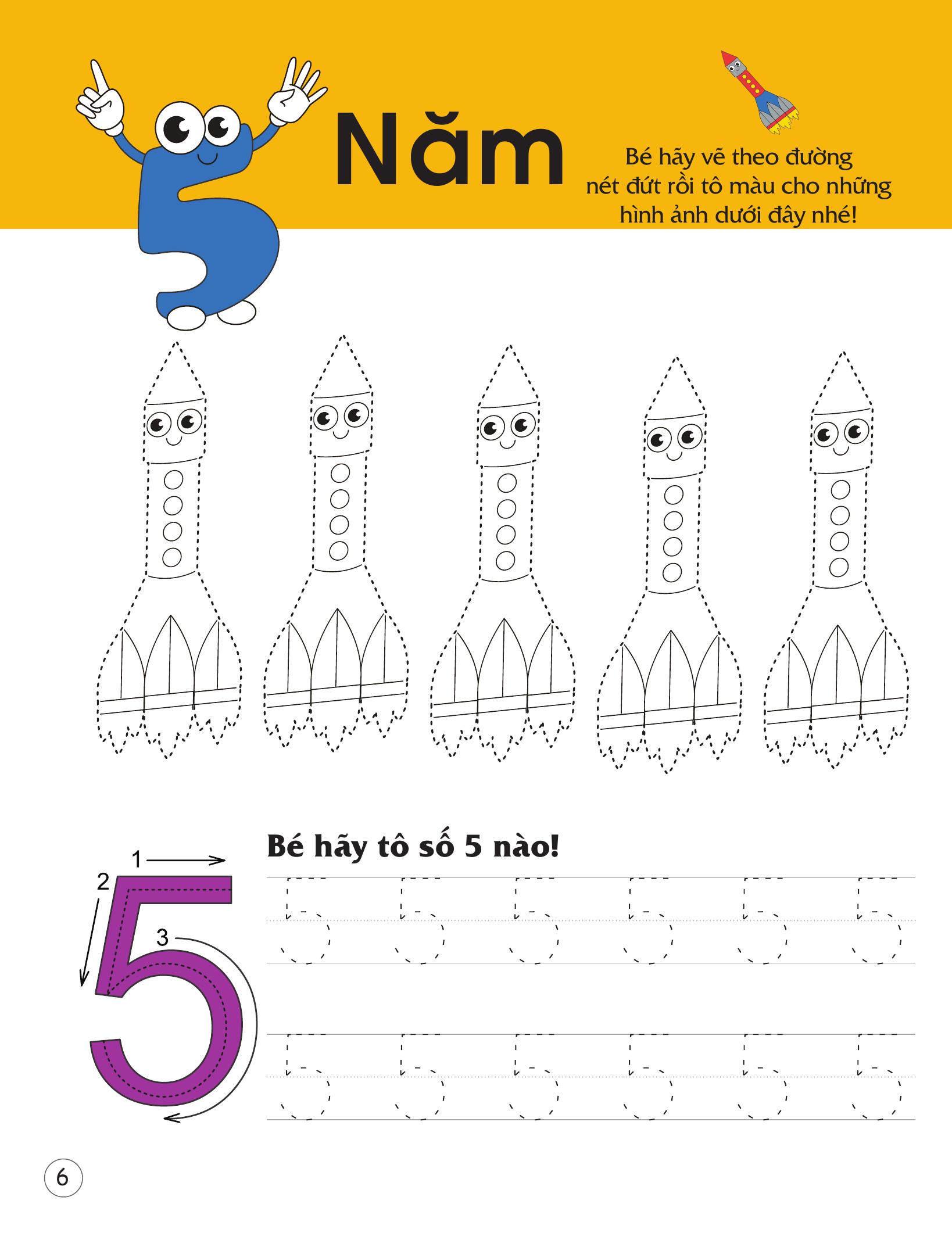 Rèn Luyện Kỹ Năng Cầm Bút Cho Trẻ - Tô Nét Số Đếm - Ảnh 8