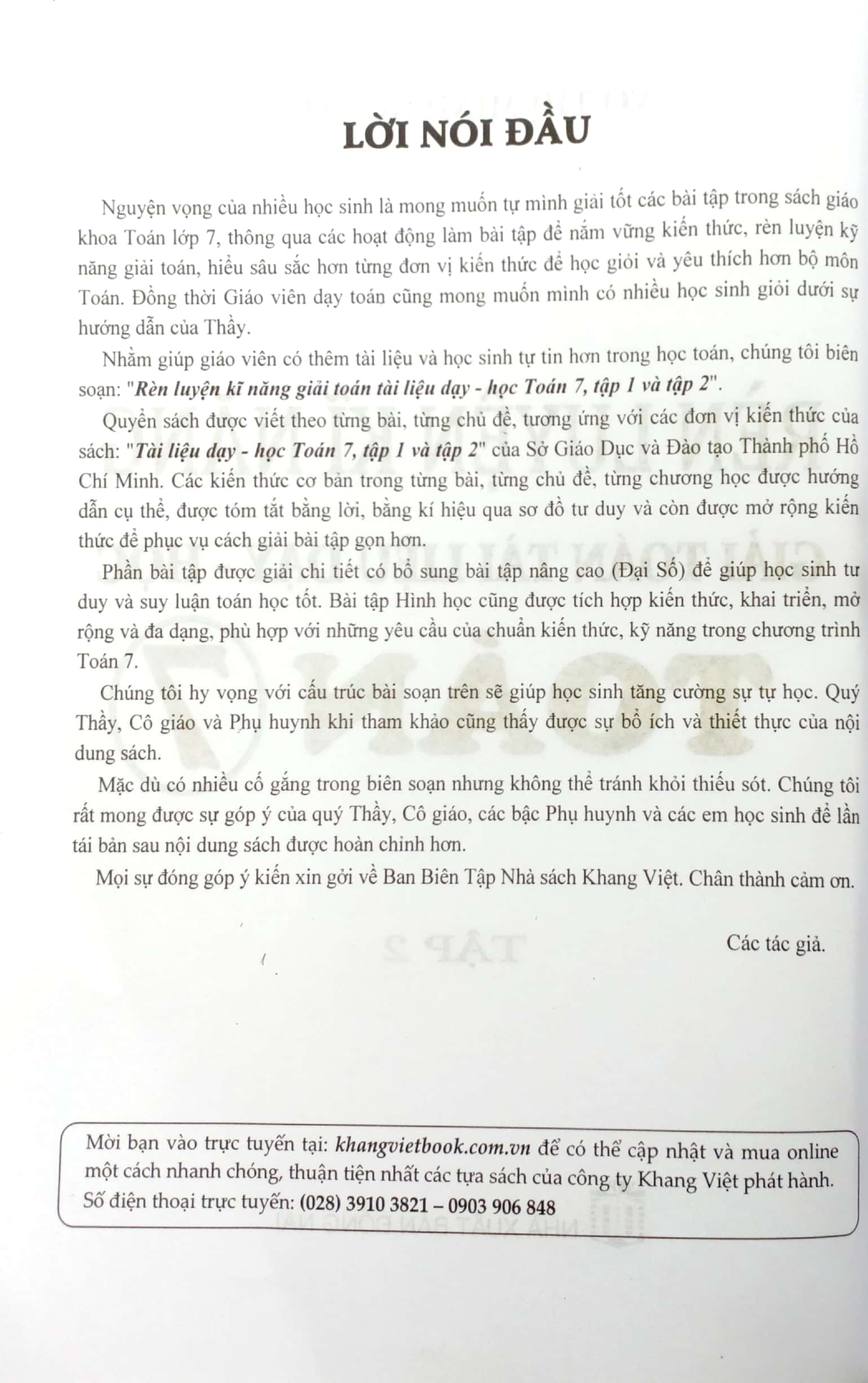 rèn luyện kỹ năng giải toán tài liệu dạy học môn toán lớp 7 - tập 2 - Ảnh 3