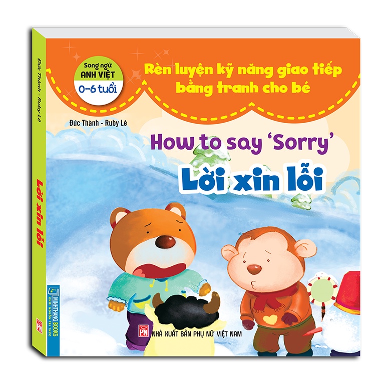 rèn luyện kỹ năng giao tiếp bằng tranh cho bé - lời xin lỗi (song ngữ anh - việt) - Ảnh 2