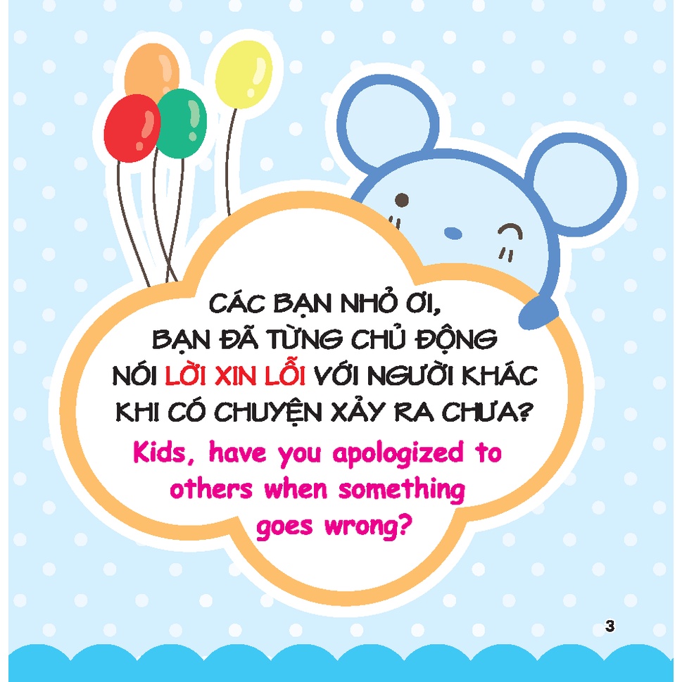 rèn luyện kỹ năng giao tiếp bằng tranh cho bé - lời xin lỗi (song ngữ anh - việt) - Ảnh 4