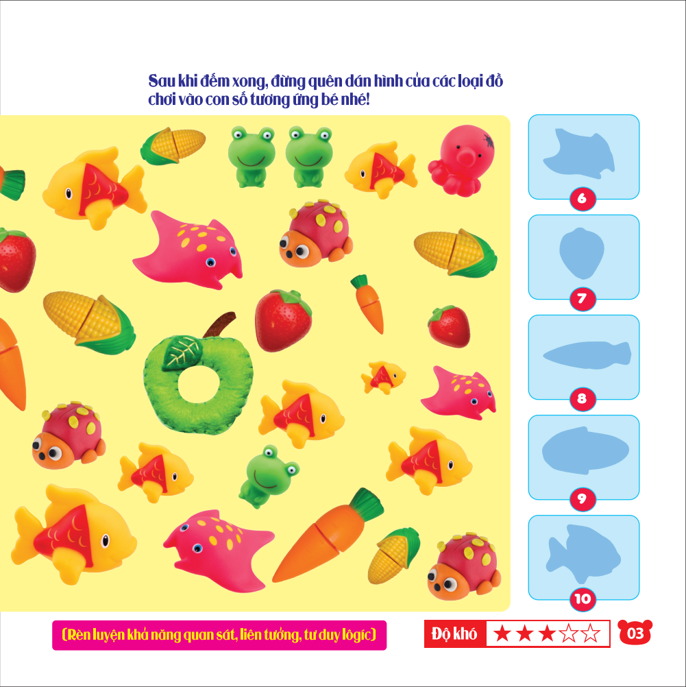 rèn luyện phát triển trí óc cho trẻ - bóc dán hình thông minh - chơi mà học (2-6 tuổi) - Ảnh 6