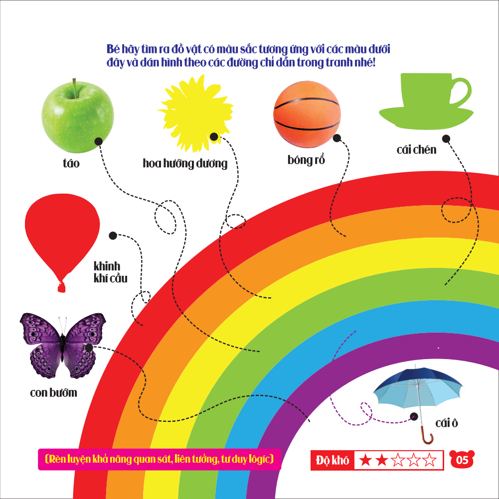 rèn luyện phát triển trí óc cho trẻ - bóc dán hình thông minh - chơi mà học (2-6 tuổi) - Ảnh 8