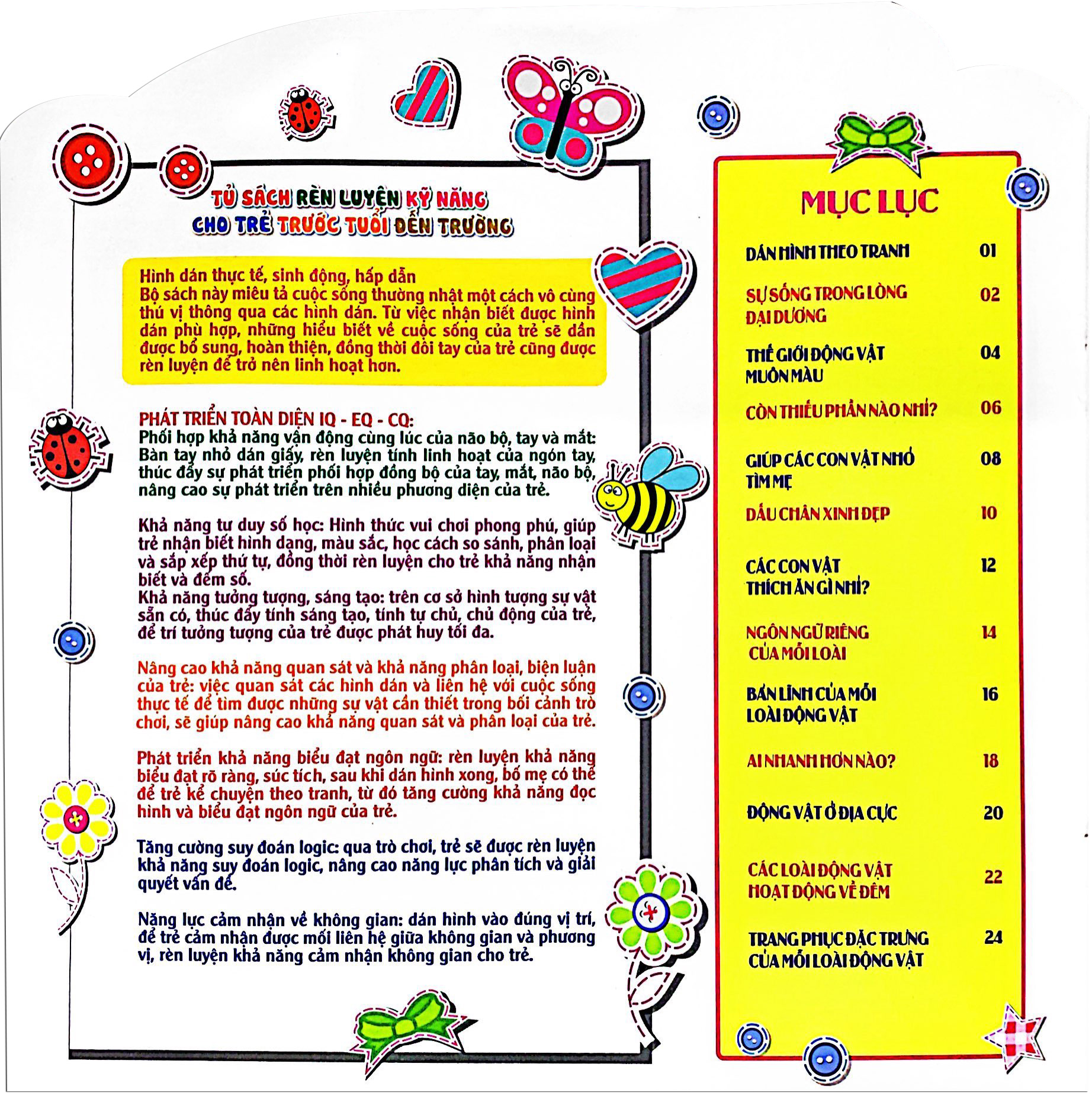 rèn luyện phát triển trí óc cho trẻ - bóc dán hình thông minh - động vật (iq-eq-cq) (2-6 tuổi) - Ảnh 3