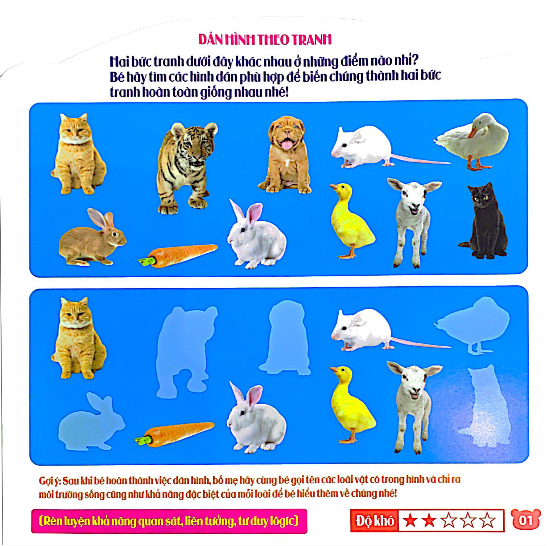 rèn luyện phát triển trí óc cho trẻ - bóc dán hình thông minh - động vật (iq-eq-cq) (2-6 tuổi) - Ảnh 4