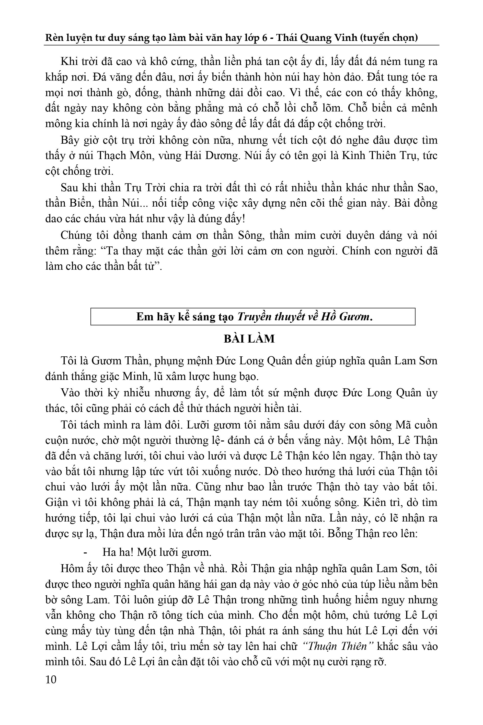 rèn luyện tư duy sáng tạo làm bài văn hay 6 (theo chương trình sách giáo khoa mới) - Ảnh 13