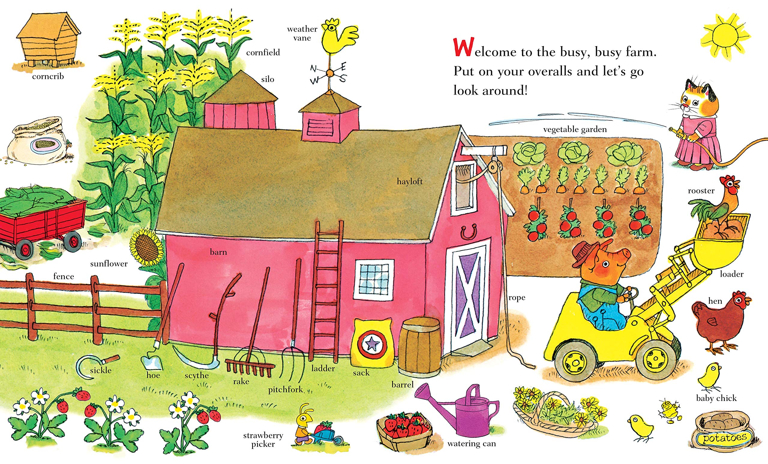 richard scarry's busy busy farm (richard scarry's busy busy board books) - Ảnh 3