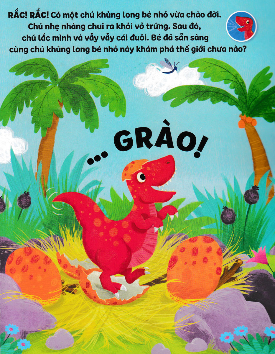 sách âm thanh - 8 âm thanh vui nhộn - những chú khủng long vui vẻ - Ảnh 3