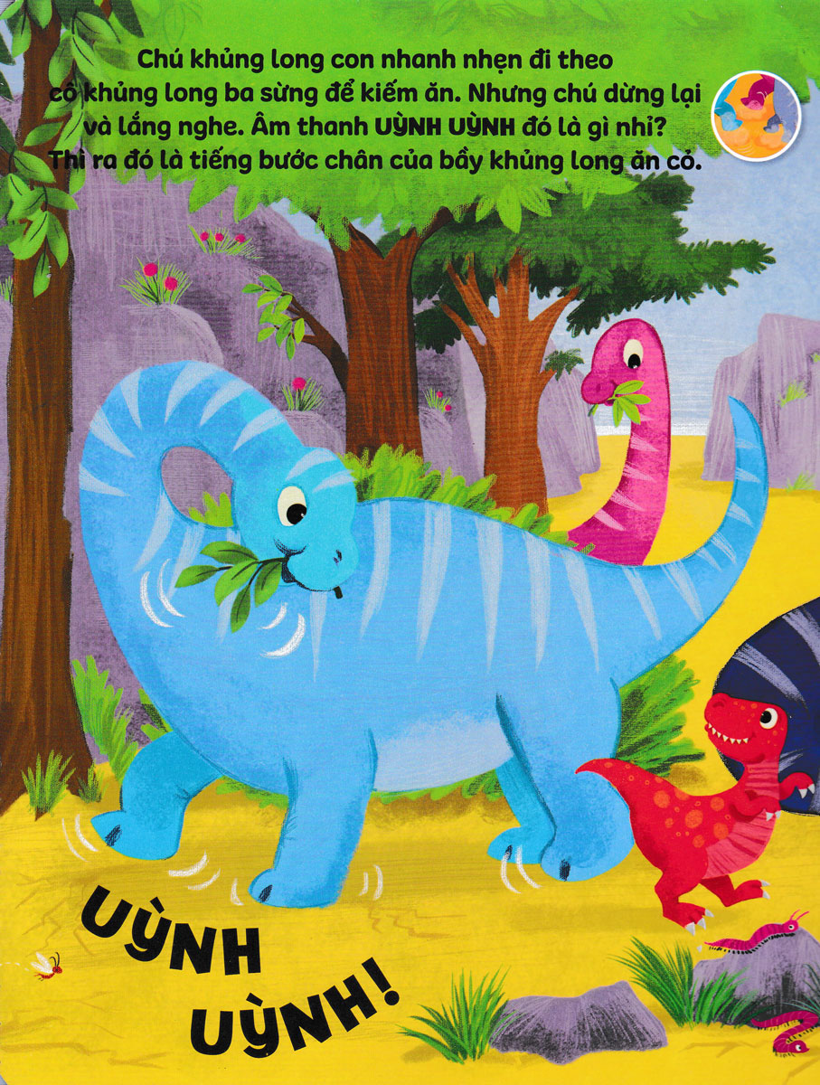 sách âm thanh - 8 âm thanh vui nhộn - những chú khủng long vui vẻ - Ảnh 5