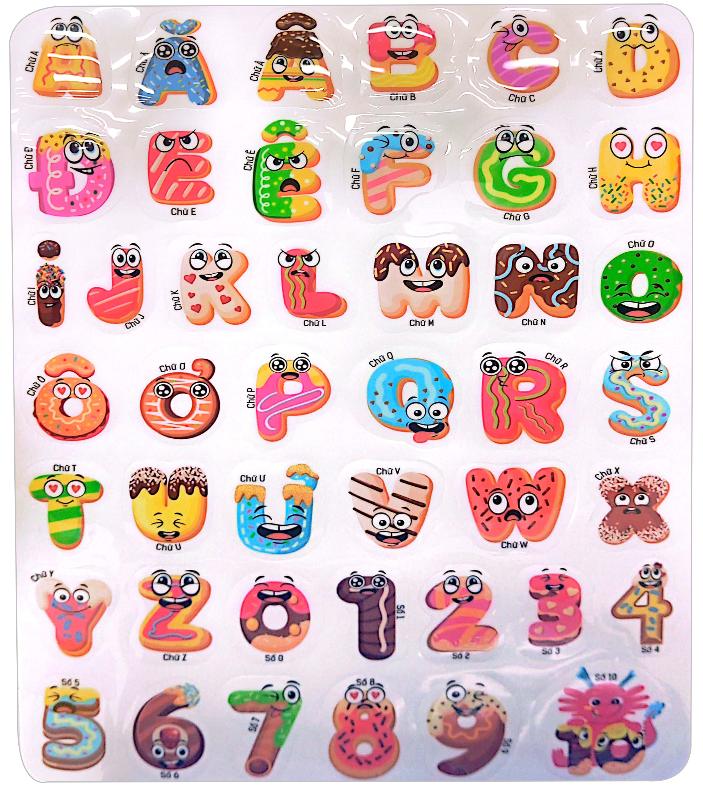 sách bóc dán khổng lồ - bảng chữ cái vui nhộn - funny alphabet - alphabet amusant (đa ngữ việt-anh-pháp) - Ảnh 3