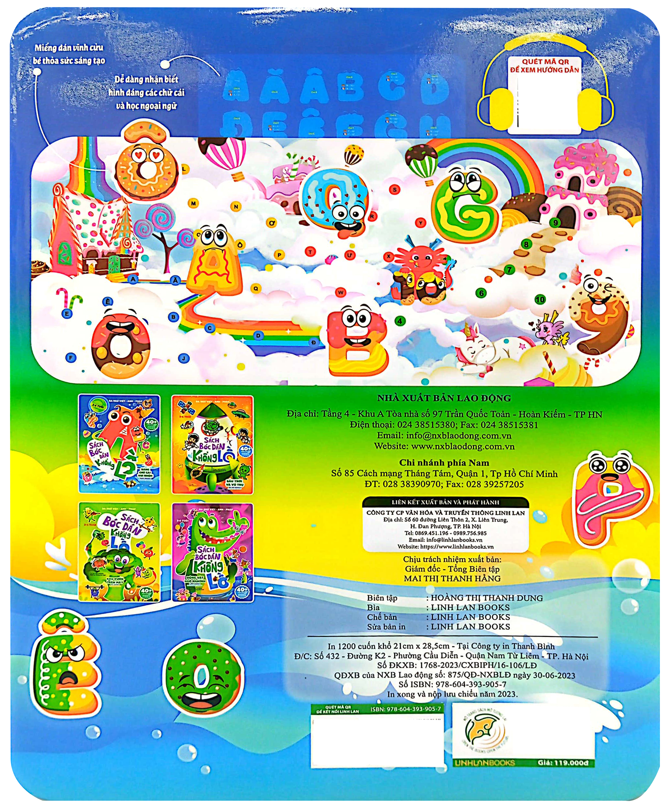 sách bóc dán khổng lồ - bảng chữ cái vui nhộn - funny alphabet - alphabet amusant (đa ngữ việt-anh-pháp) - Ảnh 7