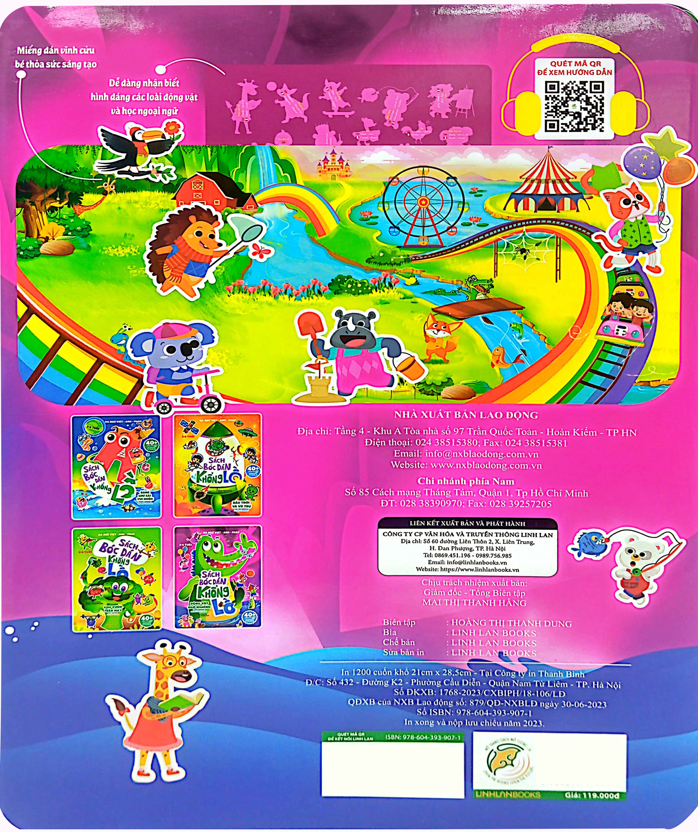 sách bóc dán khổng lồ - động vật ngộ nghĩnh - funny animals - les animaux rigolos (đa ngữ việt-anh-pháp) - Ảnh 6