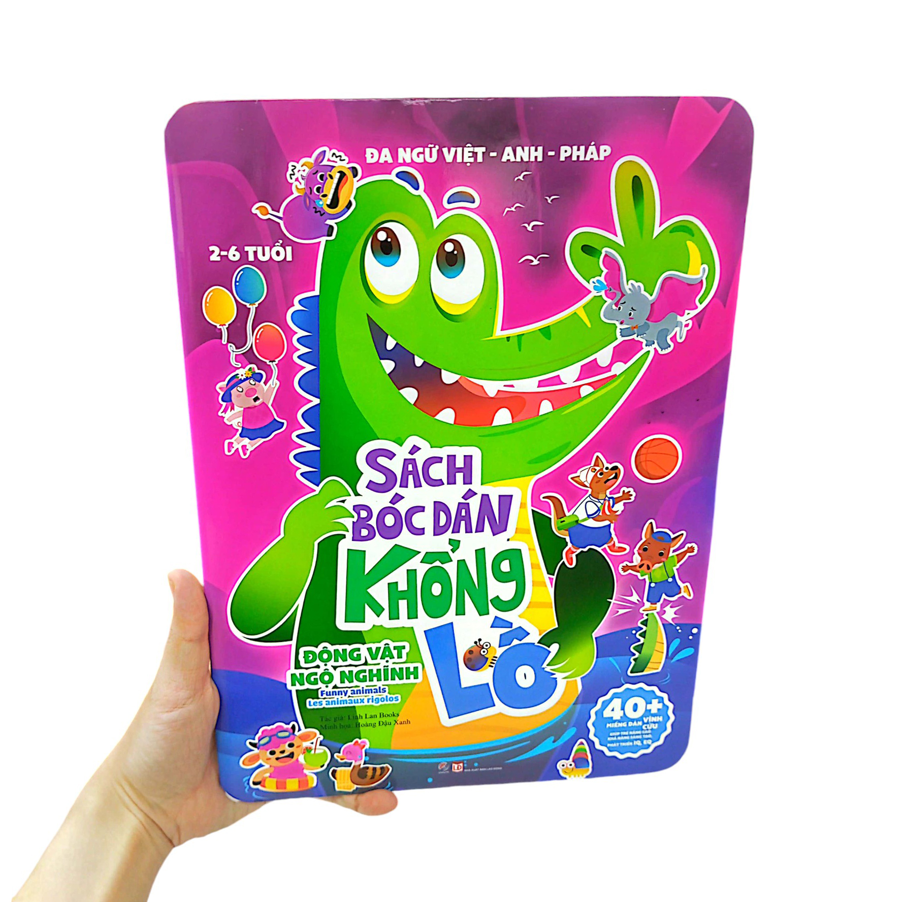 sách bóc dán khổng lồ - động vật ngộ nghĩnh - funny animals - les animaux rigolos (đa ngữ việt-anh-pháp) - Ảnh 7