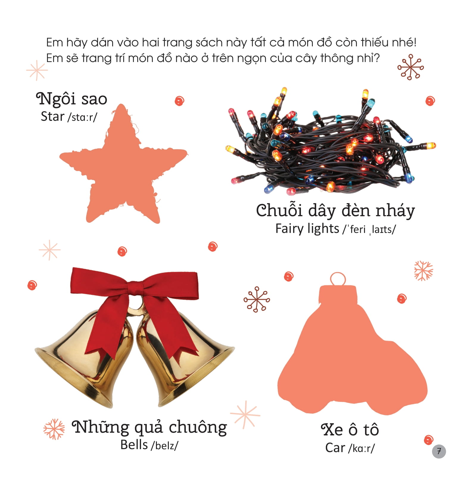 Sách Bóc Dán Phát Triển Ngôn Ngữ Và Nhận Biết - Giáng Sinh - Ảnh 8