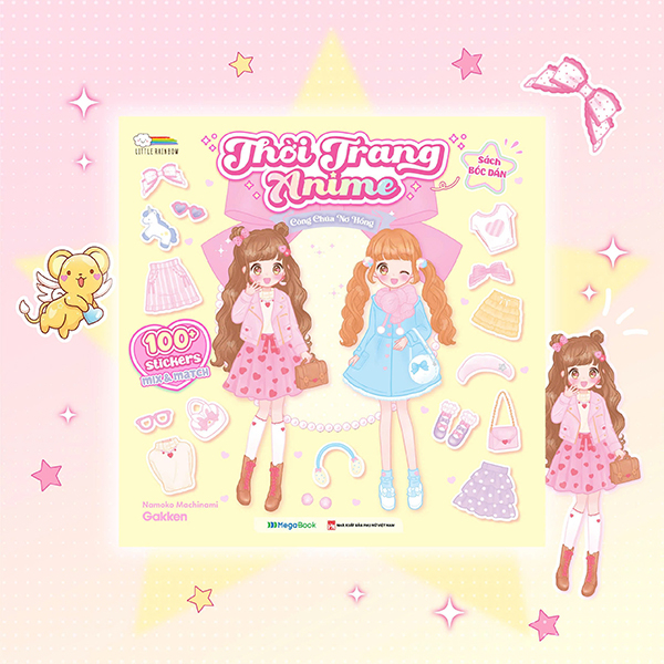 Sách Bóc Dán - Thời Trang Anime - Công Chúa Nơ Hồng