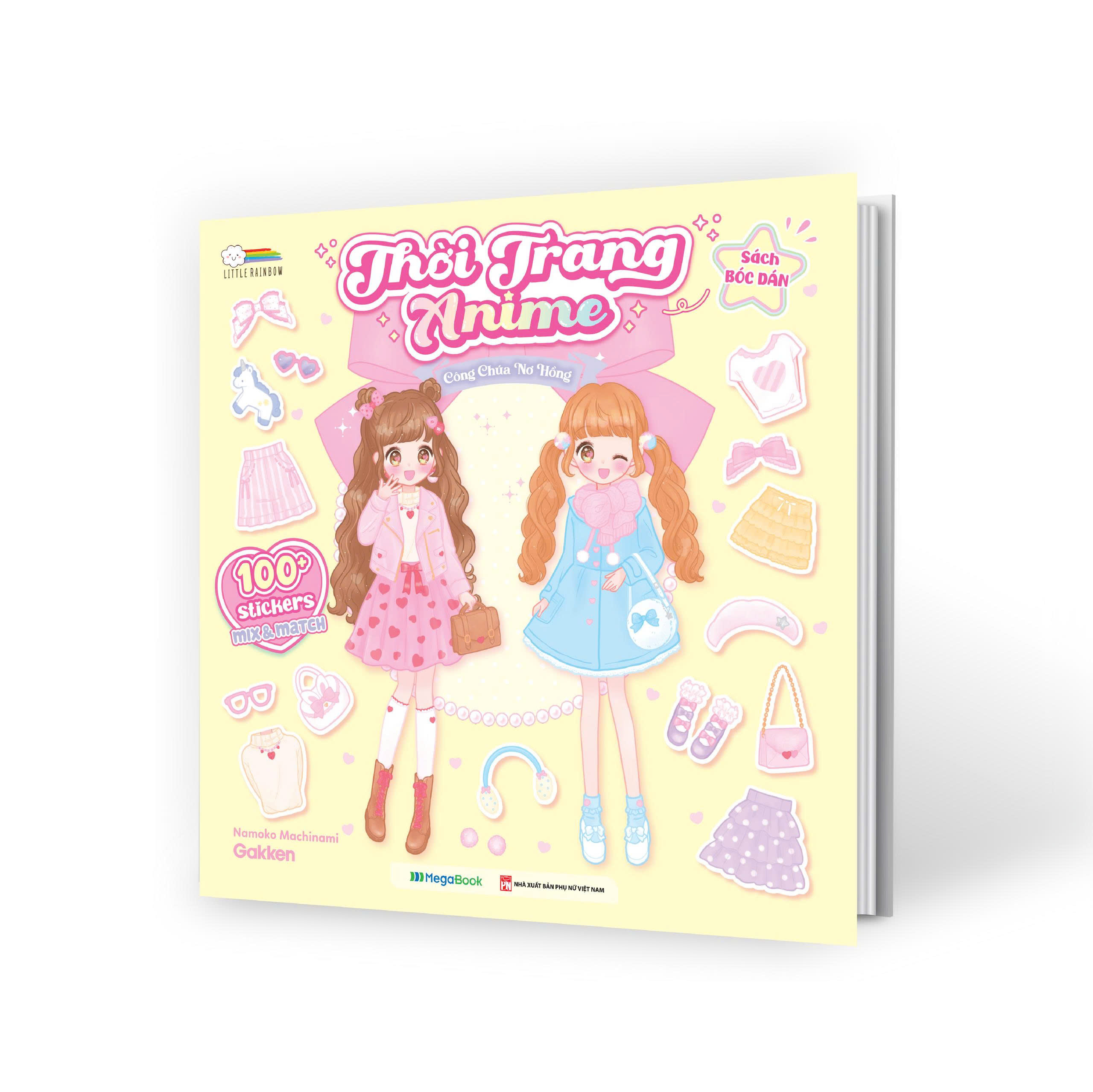 Sách Bóc Dán - Thời Trang Anime - Công Chúa Nơ Hồng - Ảnh 4