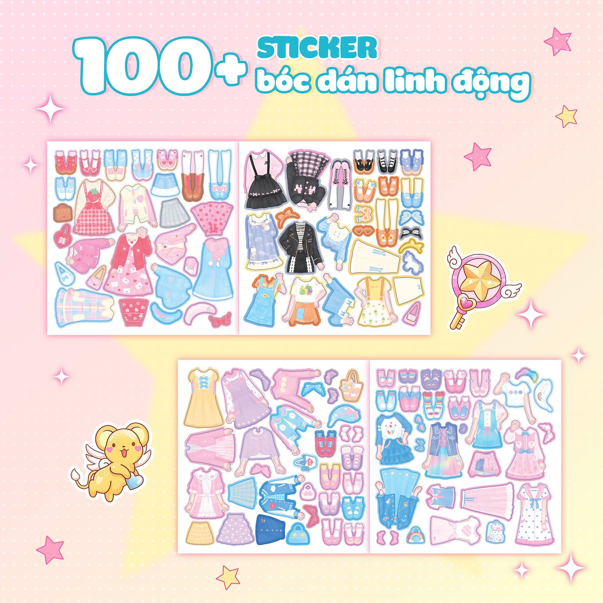 Sách Bóc Dán - Thời Trang Anime - Công Chúa Nơ Hồng - Ảnh 5