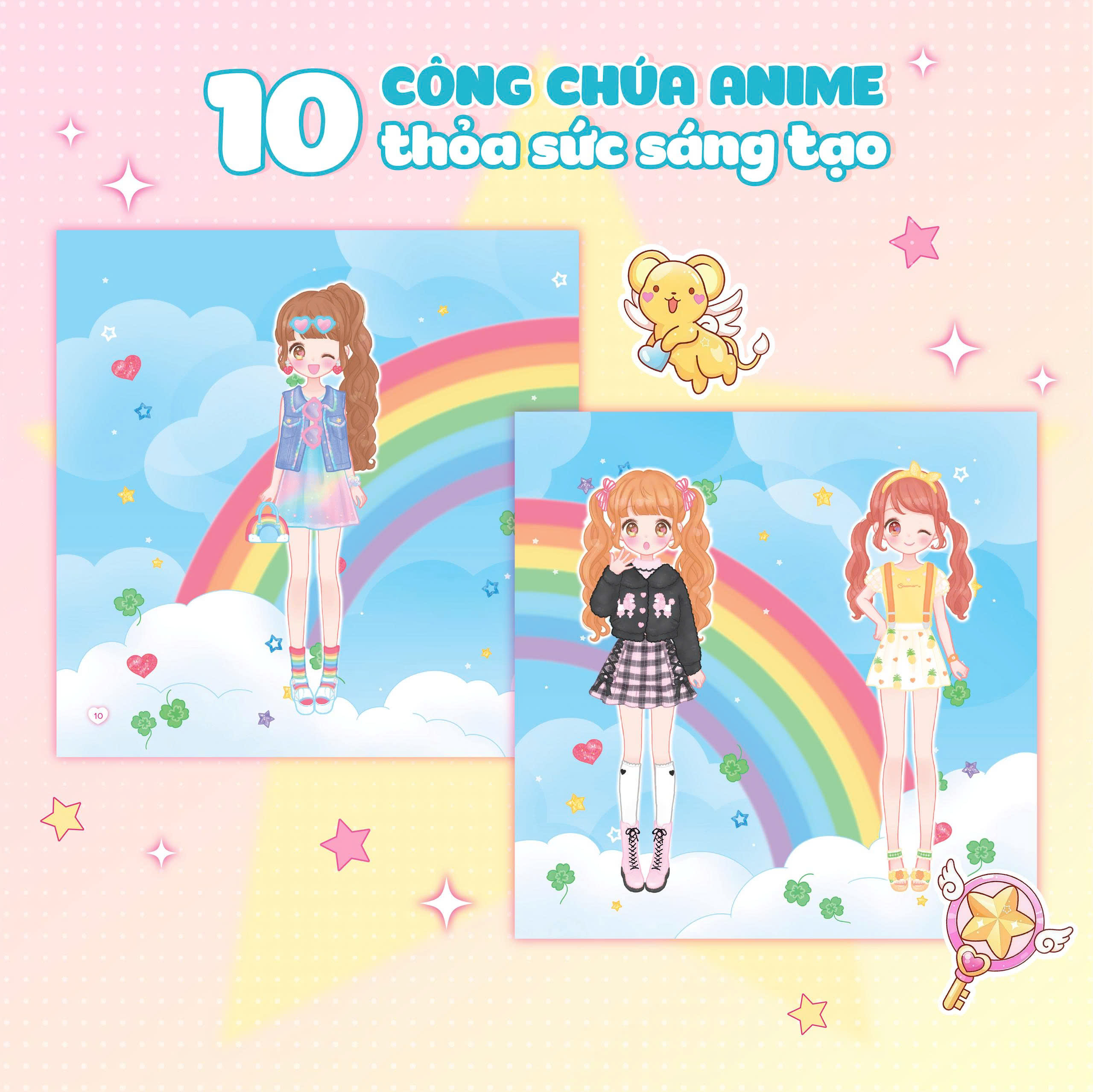 Sách Bóc Dán - Thời Trang Anime - Công Chúa Nơ Hồng - Ảnh 6